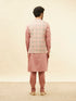 Manyavar Sherbet Pink Kaleidoscopic Printed Sequined Jacket