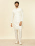 Manyavar Warm White Floral Printed Nehru Jacket