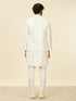 Manyavar Warm White Floral Printed Nehru Jacket