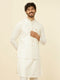 Manyavar Warm White Floral Printed Nehru Jacket