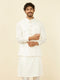 Manyavar Warm White Bagh Patterned Nehru Jacket