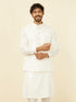 Manyavar Warm White Bagh Patterned Nehru Jacket