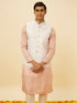 Manyavar Blush Pink Chevron Patterned Jacket