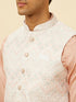 Manyavar Blush Pink Chevron Patterned Jacket