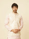 Manyavar Soft Cream Floral Embroidered Jacket