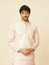 Manyavar Soft Cream Floral Embroidered Jacket