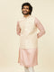 Manyavar Cream Beige Floral Patterned Nehru Jacket