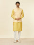 Manyavar Yellow Floral Printed Nehru jacket