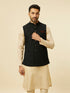 Manyavar Kohl Black Self Patterned Jacket