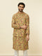 Manyavar Sepia Yellow Bel Buti Patterned Jacket