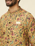 Manyavar Sepia Yellow Bel Buti Patterned Jacket