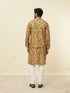 Manyavar Sepia Yellow Bel Buti Patterned Jacket