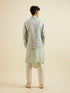 Manyavar Light Mid Green Harlequin Print Jacket