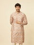 Manyavar Sand Beige Grid Patterned Jacket