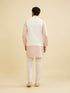 Manyavar Warm White Ogee Jaal Patterned Nehru Jacket