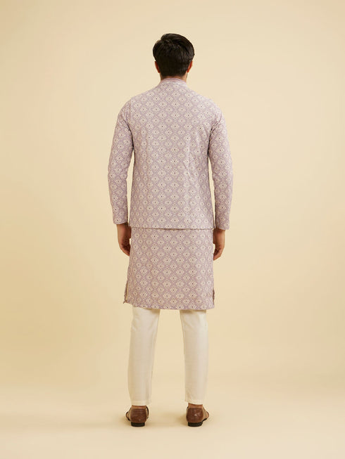 Manyavar Lilac Buta Jaal Patterned Jacket