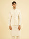 Manyavar Gleaming Cream Nehru Jacket