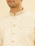 Manyavar Gleaming Cream Nehru Jacket