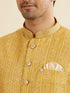 Manyavar Mustard Yellow Bandhani Print Nehru Jacket