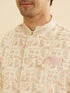 Manyavar Cream Satin Nehru Jacket
