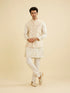 Manyavar Cream Satin Nehru Jacket