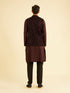 Manyavar Velvety Wine Embroidered Nehru Jacket