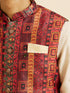Manyavar Rust Aztec Inspired Print Nehru Jacket