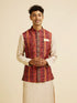 Manyavar Rust Aztec Inspired Print Nehru Jacket