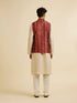 Manyavar Rust Aztec Inspired Print Nehru Jacket