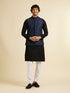 Manyavar Dark Blue Mirror Embellished Nehru Jacket