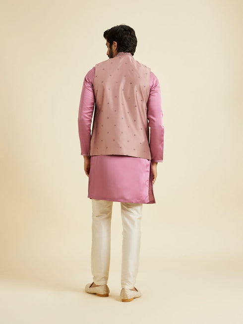 Manyavar Dusty Pink Elegance Nehru Jacket