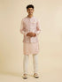 Manyavar Peach Buta Jaal Print Nehru Jacket
