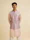 Manyavar Dusty Pink Buta Jaal Print Nehru Jacket