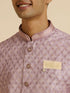 Manyavar Dusty Pink Buta Jaal Print Nehru Jacket