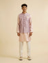 Manyavar Dusty Pink Buta Jaal Print Nehru Jacket