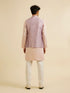 Manyavar Dusty Pink Buta Jaal Print Nehru Jacket