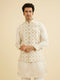 Manyavar Light Cream Conch Shell Motifs Nehru Jacket