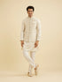 Manyavar Light Cream Conch Shell Motifs Nehru Jacket