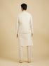 Manyavar Warm White Bel Buti Patterned Nehru Jacket