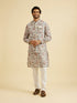 Manyavar Beige Bel Buti Print Nehru Jacket