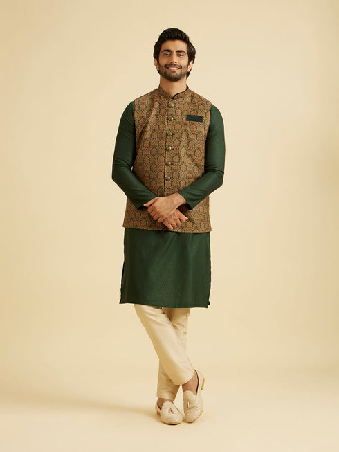 Manyavar Emerald Elegance Nehru Jacket