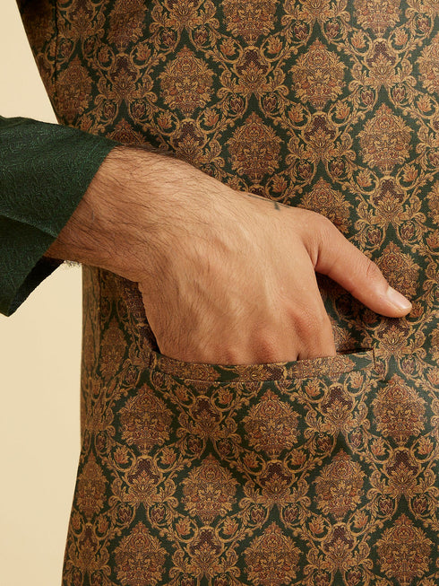 Manyavar Emerald Elegance Nehru Jacket