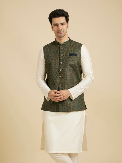Manyavar Emerald Regalia Nehru Jacket