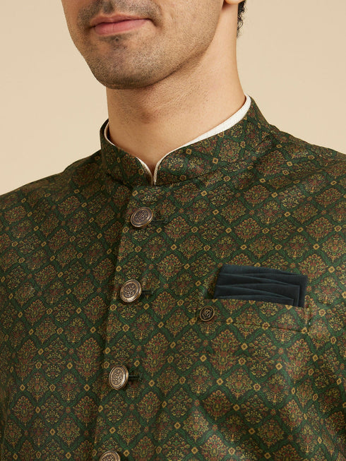 Manyavar Emerald Regalia Nehru Jacket