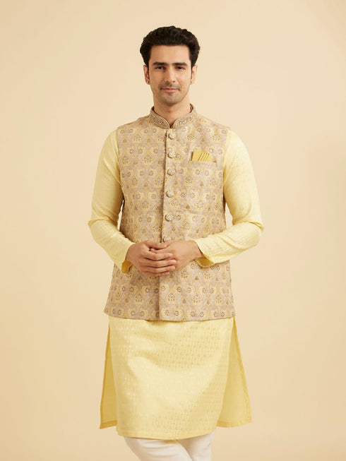 Manyavar Yellow Majesty Nehru Jacket