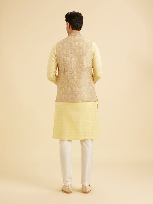 Manyavar Yellow Majesty Nehru Jacket