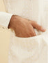 Manyavar Ivory Cream Linear Patterned Nehru Jacket