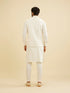Manyavar Ivory Cream Linear Patterned Nehru Jacket