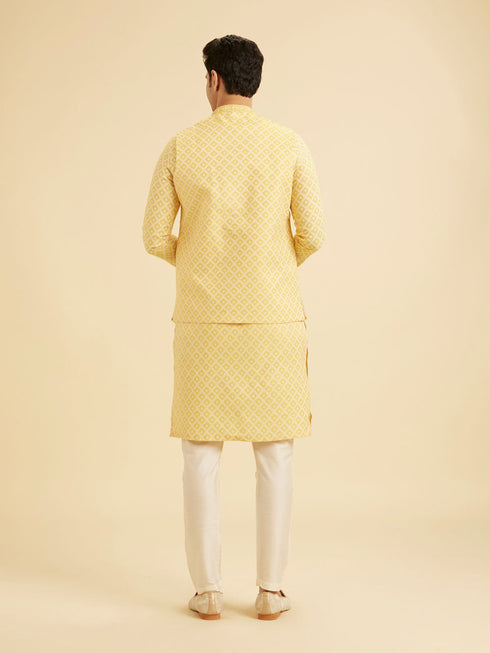 Manyavar Golden Yellow Radiance Nehru Jacket