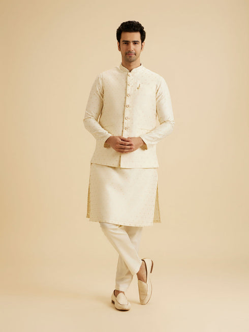 Manyavar Regal Cream Nehru Jacket